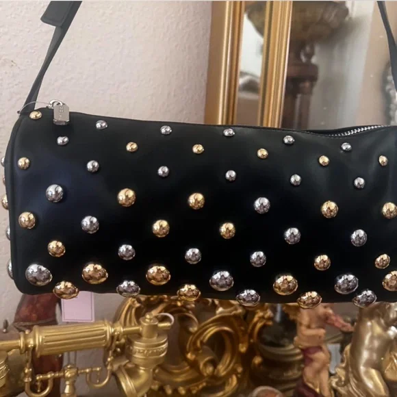 Bcbgeneration studded bag silver gold and monogram logo on the back - Picture 2 of 8